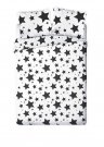 FARO Francuska posteljina Stars crno-bijela Pamuk, 220/200, 2x70 / 80 cm Posteljina klasičan uzorak