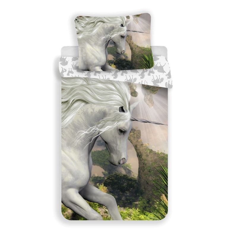 Posteljina Unicorn White 140/200, 70/90 - Posteljina foto print