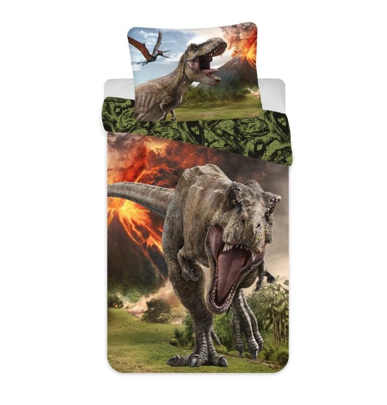 JERRY TKANINE Posteljina Jurassic World Volcano Cotton, 140/200, 70/90 cm