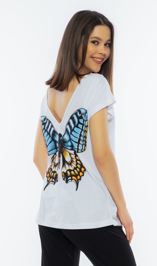 Ženska pidžama capri Big butterfly - Ženska pidžame capri