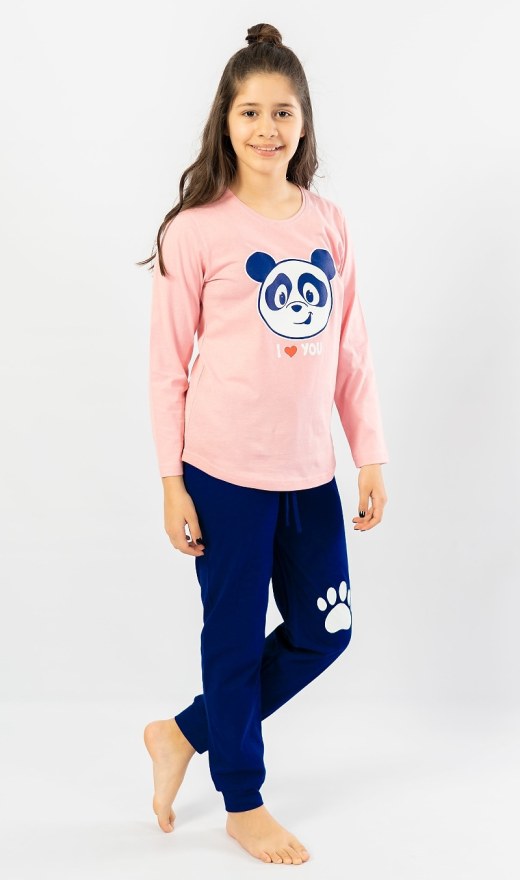 Dječja duga pidžama Alenka - Pidžama djevojke s dugim rukavima