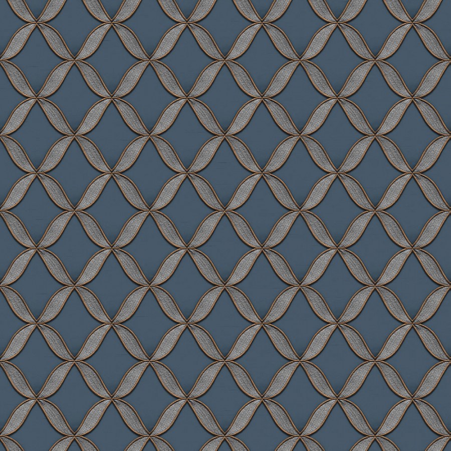 Luksuzna plava flis tapeta s teksturom tkanine FT221227 | 0,53 x 10 m | Ljepilo besplatno - Na zalihama