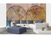 Flis foto tapeta Apstraktna karta svijeta globus | 375x250 cm Od flisa