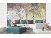 Flis foto tapeta Karta svijeta globus | 375x250 cm Od flisa
