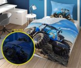 DETEXPOL Posteljina Traktor plavi svijetleći pamuk, 140/200, 70/80 cm