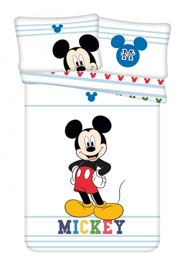 Disney posteljina za bebu Mickey "Colors" baby | 100x135, 40x60 cm - Dječja posteljina licencirana
