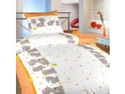 Posteljina pamuk Slonovi narančasti Posteljina za krevete - Dječja posteljina - Posteljina bez dozvole