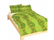 Pamučna posteljina za bebu Žirafa zelena | 90x130, 45x60 cm Posteljina za krevete - Dječja posteljina - Dječja posteljina za bebe - Dječja posteljina pamuk