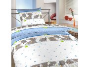 Posteljina za bebu krep Elephants traper | 90x130, 45x60 cm Posteljina za krevete - Dječja posteljina - Dječja posteljina za bebe - Dječja posteljina krep