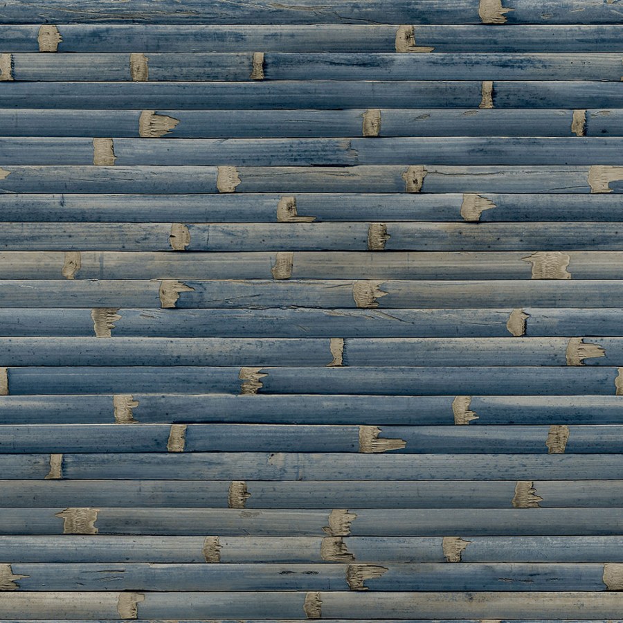 Plava flis tapeta za zid, imitacija bambusa, WL1102 | Ljepilo besplatno - Grandeco