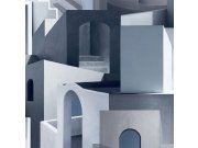 Flis plavo-siva 3D grafička tapeta za zid Arty M46801 | Ljepilo besplatno Upéga