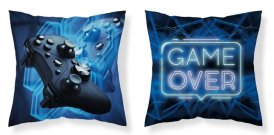 DETEXPOL Jastučnica Game Over plava mikro poliester, 40/40 cm Jastučići - pokrivači za jastuke