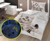 DETEXPOL posteljina Best Friends Luminous Kittens Pamuk, 140/200, 70/80 cm