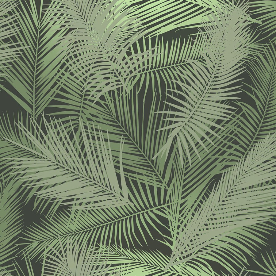 Zelena periva tapeta od flisa s lišće 298234 | Ljepilo besplatno - Na zalihama
