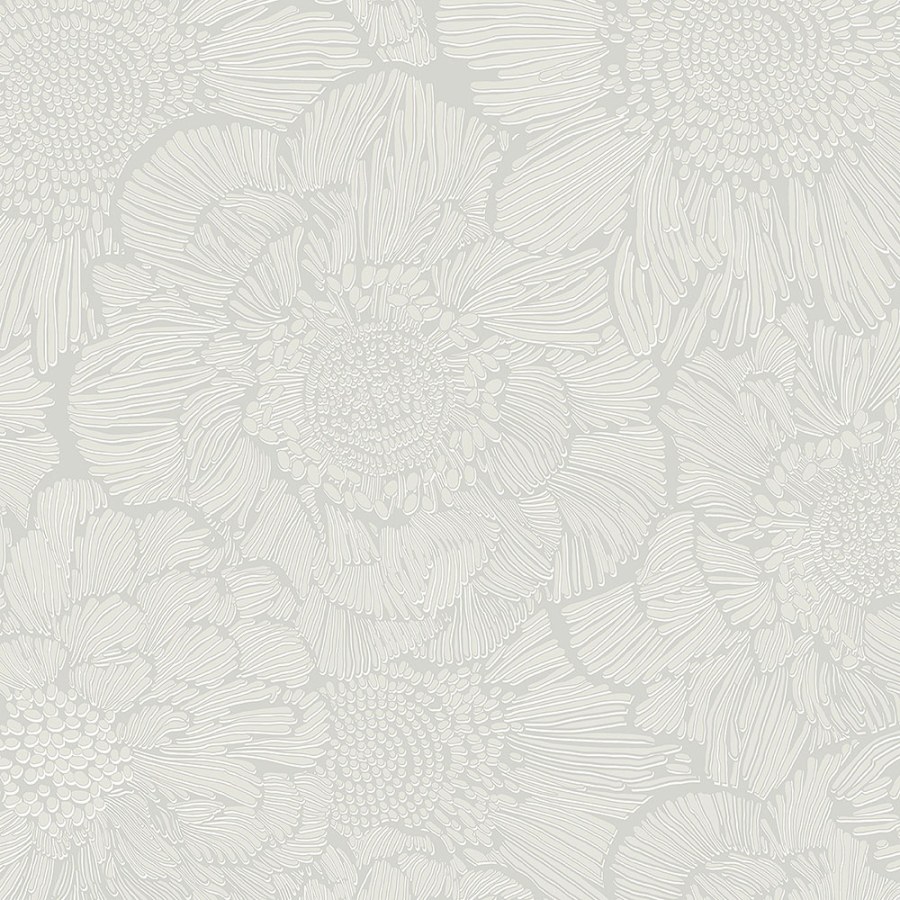 Bijela flis tapeta cvijeće A56401 | Ljepilo besplatno - Na zalihama