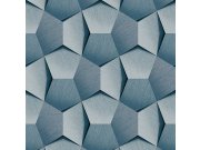 Geometrijska plava flis tapeta A54603 | Ljepilo besplatno Na zalihama