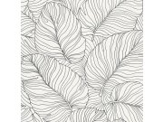 Bijela flis tapeta lišće A50901 | Ljepilo besplatno