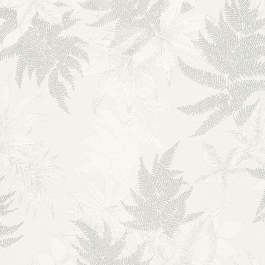 Bijela flis tapeta lišće A48201 | Ljepilo besplatno - Na zalihama