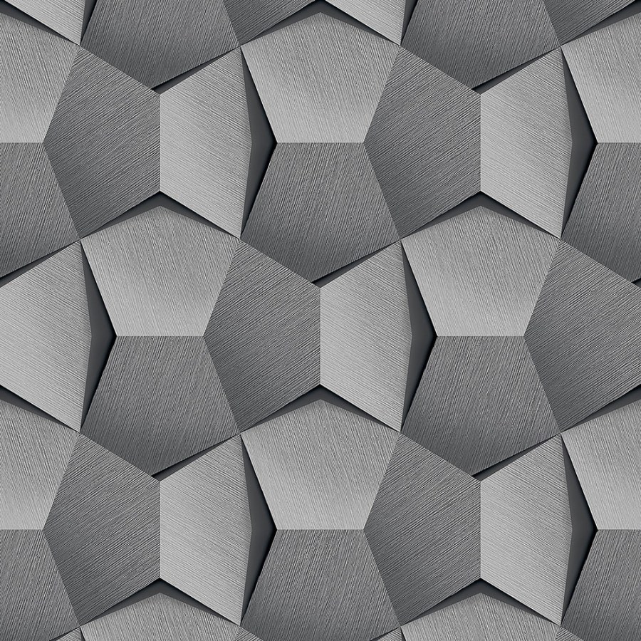 Geometrijska siva flis tapeta A54601 | Ljepilo besplatno - Na zalihama