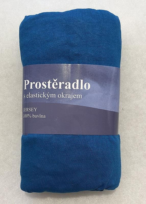 JERRY FABRICS Plahta Jersey plavi pamuk, 90/200 cm - Donje plahte