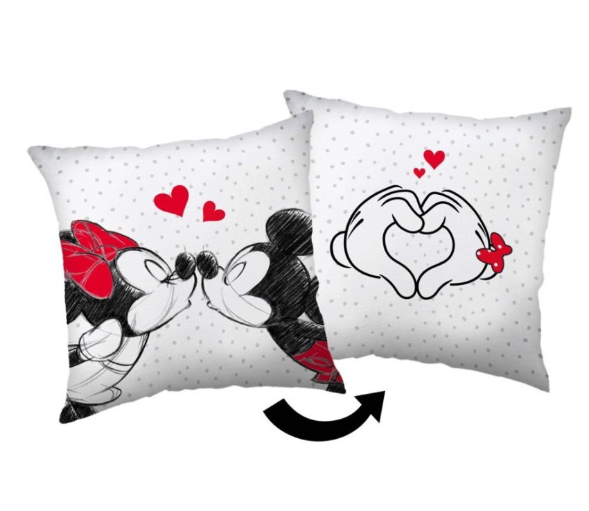 JERRY FABRICS Jastuk Mickey and Minnie Love 05 Poliester, 40/40 cm - jastučići s podstavom