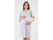 Ženska trudnička spavaćica Matilda Žene - Ženske noćne košulje - Noćna spavačica za dojenje - Spavačica za dojenje s kratkim rukavima