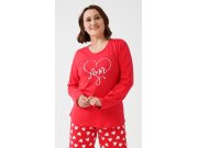 Ženska duga pidžama Amor Žene - Ženske pidžame - Nadmjerna ženska pidžama - Duge pidžame s dugim rukavima