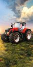 FARO Traktor za ručnike, crveni pamuk - frotir, 70/140 cm