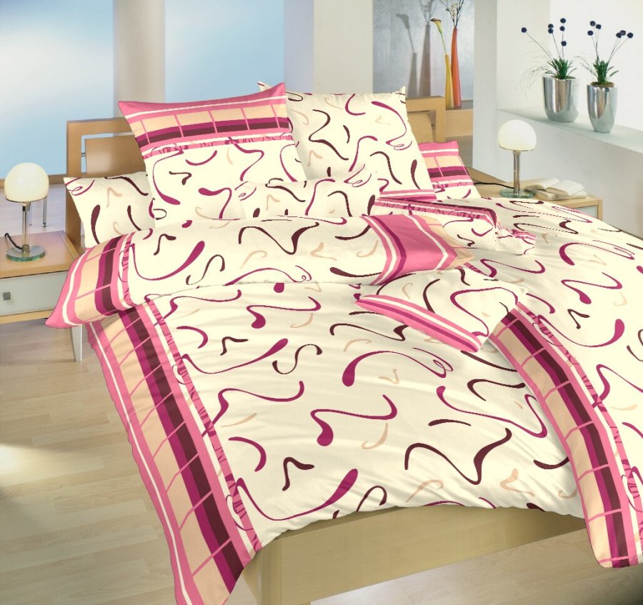 Krep posteljina Herta roza 140x200, 70x90 cm - Posteljina od krep materijala