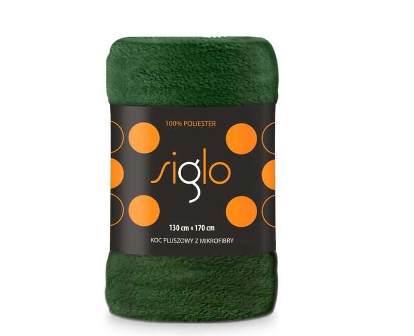 FARO Pokrivač mikropliš super mekana bočica zeleni poliester, 130/170 cm - mikro deke