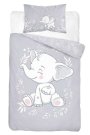 DETEXPOL posteljina za krevetić Elephant baby siva Pamuk, 100/135, 40/60 cm
