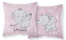 DETEXPOL Jastučnica Elephant baby roza Pamuk, 40/40 cm Jastučići - pokrivači za jastuke