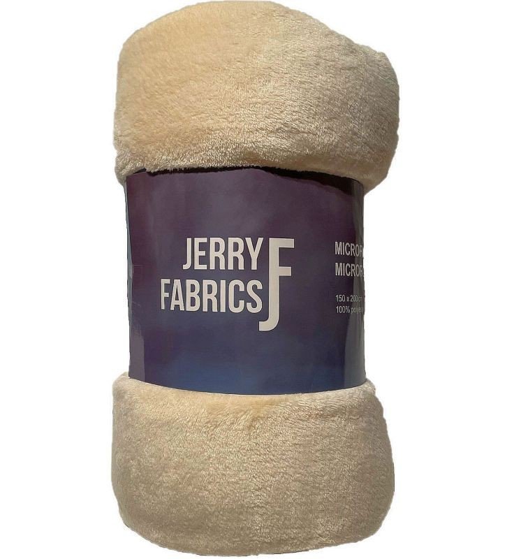 JERRY FABRICS Pokrivač mikroflannel super soft Svijetlo bež poliester, 150/200 cm - mikro deke