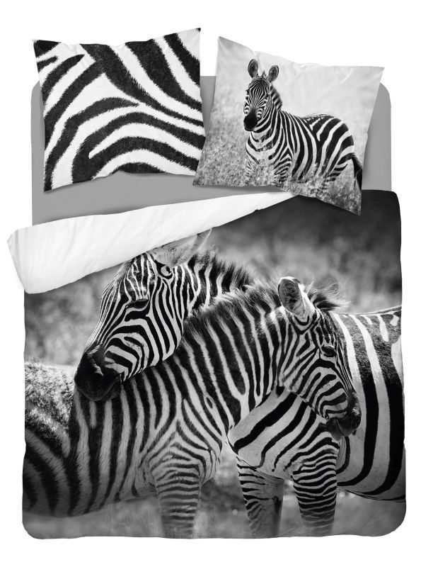 DETEXPOL Francuska posteljina Zebra Cotton, 220/200, 2x70/80 cm - Posteljina foto print