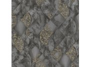 Luksuzna sivo-crna flis tapeta metalni ornamenti - M31926 Magnifica Murella | Ljepilo besplatno Zambaiti Parati