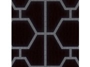 Crna geometrijska flis tapeta s vinil površinom Z80024 Philipp Plein | Ljepilo besplatno Zambaiti Parati