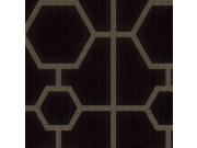 Crna geometrijska flis tapeta s vinil površinom Z80023 Philipp Plein | Ljepilo besplatno Zambaiti Parati