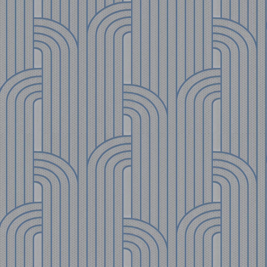 Srebrna geometrijska flis tapeta za zid Z76048, Vision | Ljepilo besplatno - Zambaiti Parati