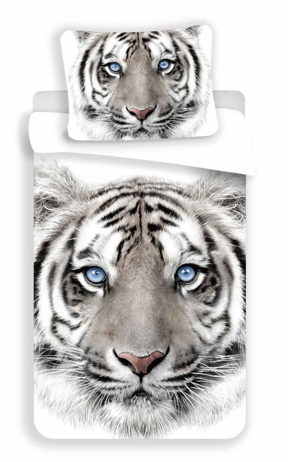 Ispis fotografija na posteljinu Bijeli tigar 140x200, 70x90 cm - Dječja posteljina Fototisak