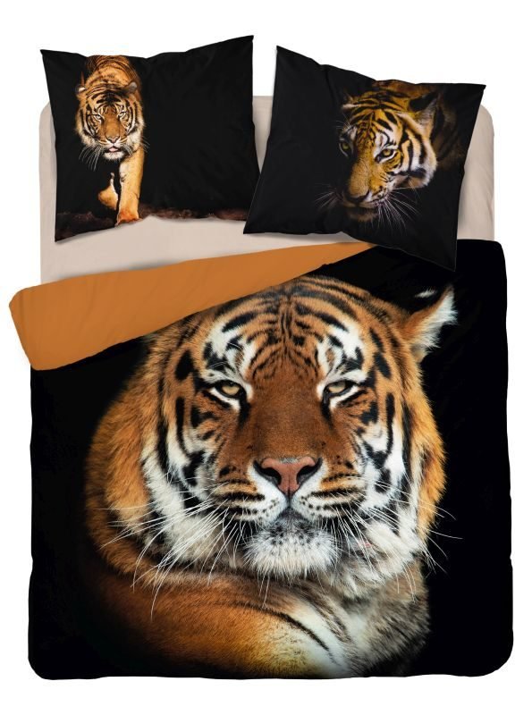 DETEXPOL Francuska posteljina Tiger Cotton, 220/200, 2x70/80 cm - Posteljina foto print