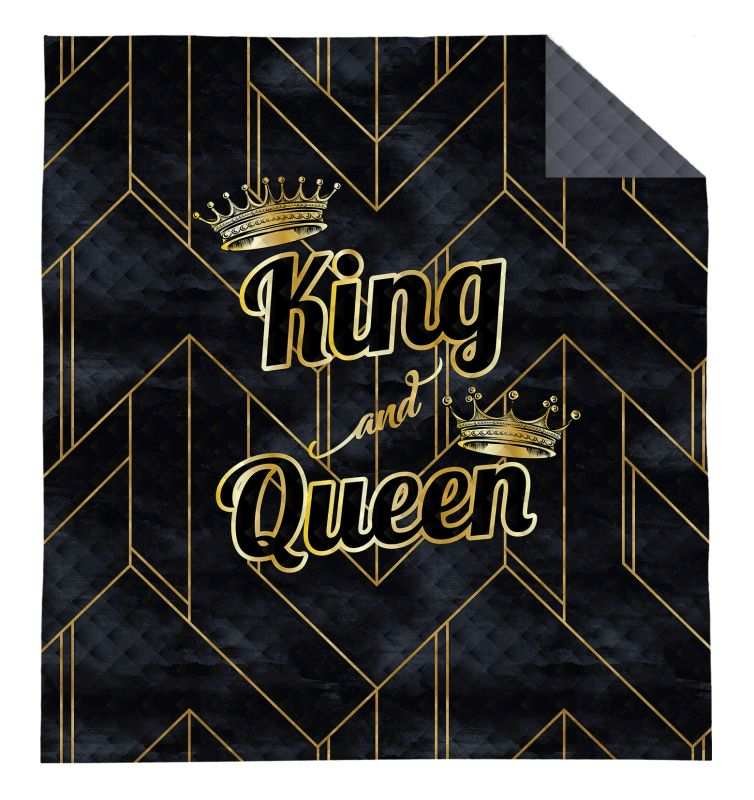 DETEXPOL Prekrivač King and Queen zlatni poliester, 170/210 cm - Pokrivači