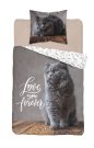 DETEXPOL Posteljina Cat Love Cotton, 140/200, 70/80 cm Posteljina foto print