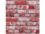 Periva vinilna tapeta za zid crvena ciglova zid, 555172 | Ljepilo besplatno Na zalihama