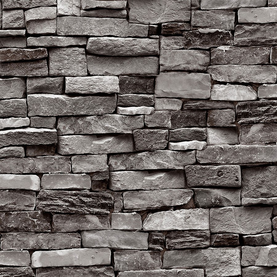 Periva vinilna tapeta kamena zid siva 555193 | Ljepilo besplatno - Na zalihama