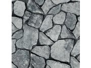 Periva vinilna tapeta imitacija kamenog zida siva, 555252 | Ljepilo besplatno Na zalihama