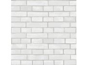 Periva vinilna tapeta za zid bijelo-siva cigla 555131 | Ljepilo besplatno Na zalihama
