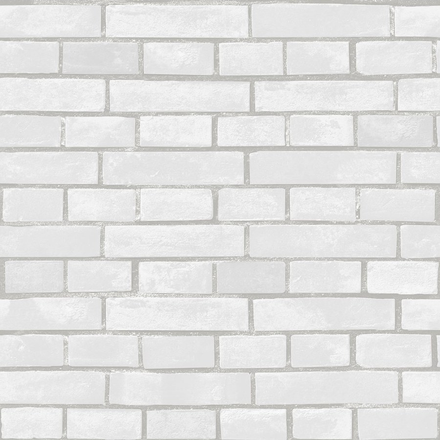 Periva vinilna tapeta za zid bijelo-siva cigla 555131 | Ljepilo besplatno - Na zalihama