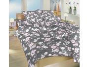 Krep listovi Cvijeće na sivom Posteljina za krevete - Posteljina - Posteljina od krep materijala