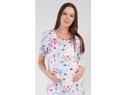 Ženska trudnička spavaćica Ellie Žene - Ženske noćne košulje - Noćna spavačica za dojenje - Spavačica za dojenje s kratkim rukavima
