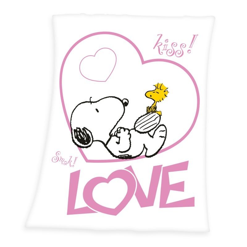 HERDING Fleece deka Snoopy Love poliester, 130/170 cm - deke od flisa